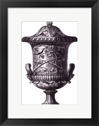 Framed Black &amp; White Urn II (SC) Print