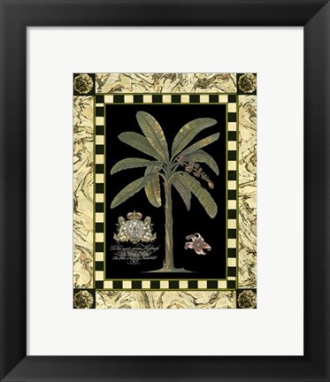 Framed Bordered Palms on Black II Print