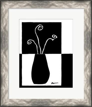 Framed Minimalist Flower in Vase I Print