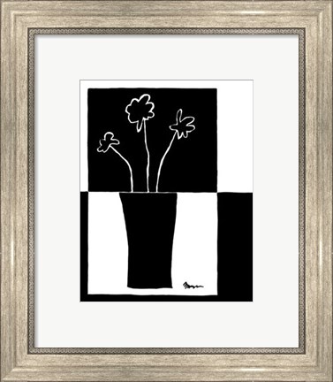 Framed Minimalist Flower in Vase II Print