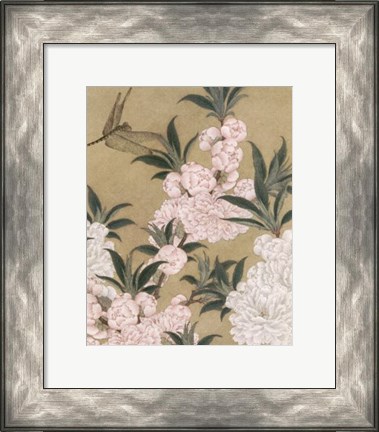 Framed Cherry Blossoms and Dragonfly Print
