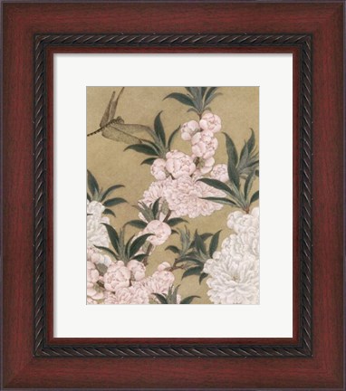 Framed Cherry Blossoms and Dragonfly Print