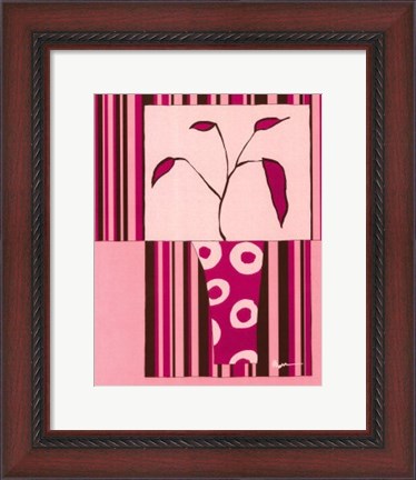 Framed Minimalist Flowers in Pink II Print