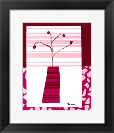 Framed Minimalist Flowers in Pink IV Print