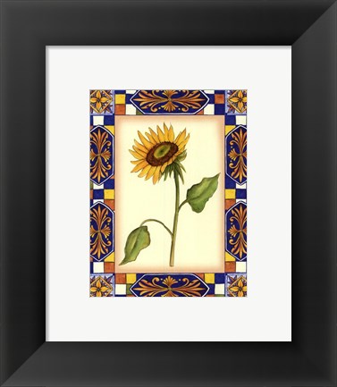 Framed Tuscany Sunflower I Print