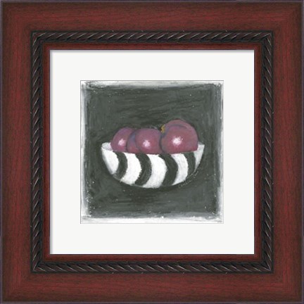 Framed Plums in Bowl Print