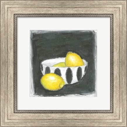 Framed Lemons in Bowl Print