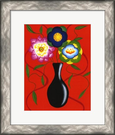 Framed Riki&#39;s Stylized Flowers II Print