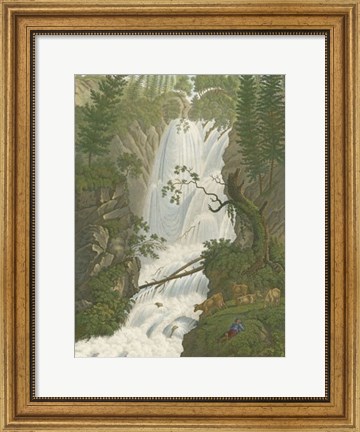 Framed Tranquil Cascade I Print