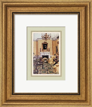 Framed Lincoln Sitting Room in Blair House Print