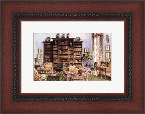 Framed Library Sitting Room in an American Country House Print