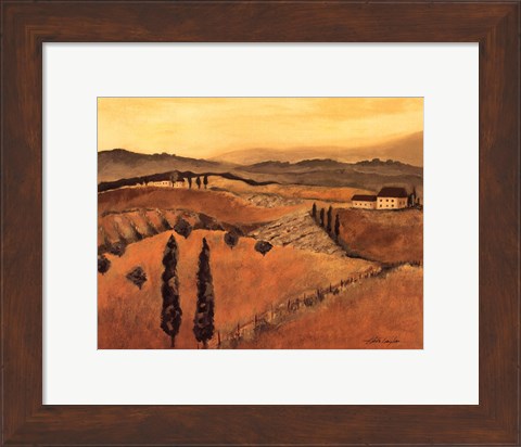 Framed Golden Tuscany Afternoon I Print