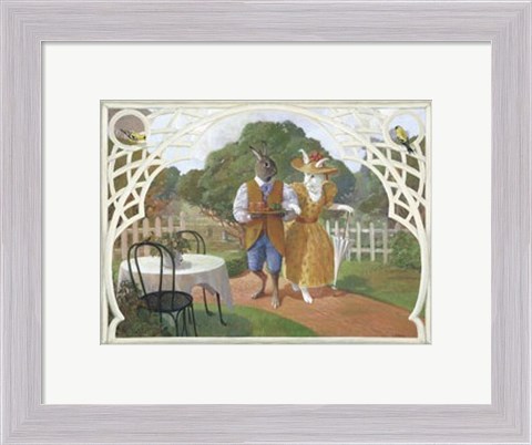 Framed Rabbit&#39;s Picnic Print