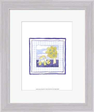 Framed Turtle with Plaid (PP) I Print