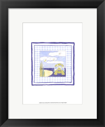 Framed Turtle with Plaid (PP) II Print