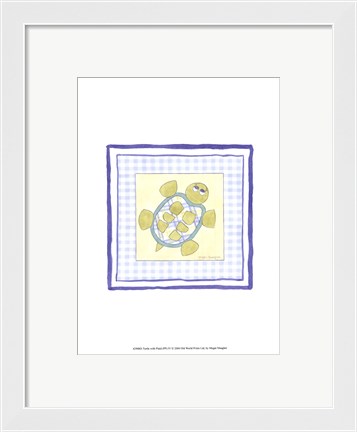 Framed Turtle with Plaid (PP) IV Print