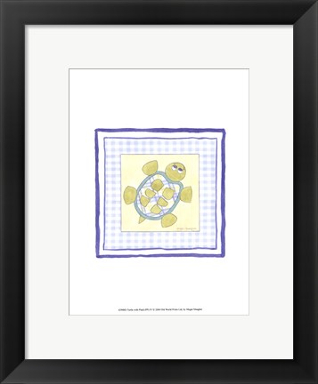 Framed Turtle with Plaid (PP) IV Print