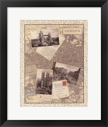 Framed Post Cards from London Print