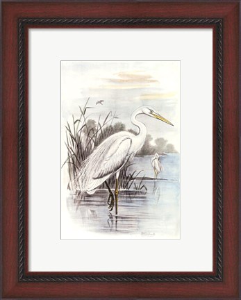 Framed White Heron Print