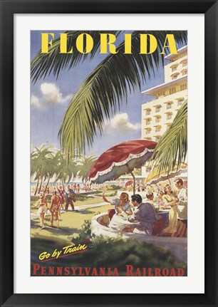 Framed Florida Go by Train Print