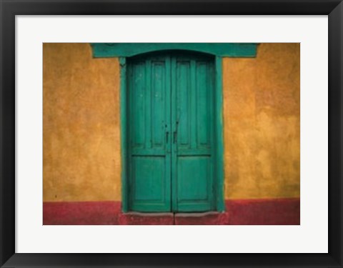 Framed Turquoise Lintel, San Juan Ostuncalco, Guatemala Print