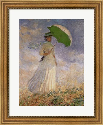 Framed Woman with Sunshade Print
