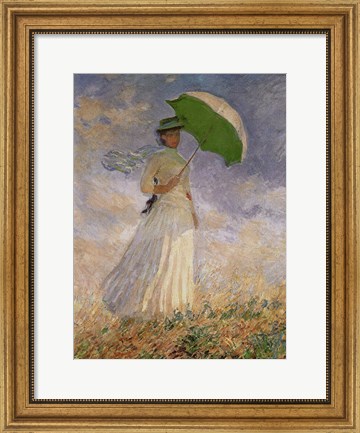 Framed Woman with Sunshade Print