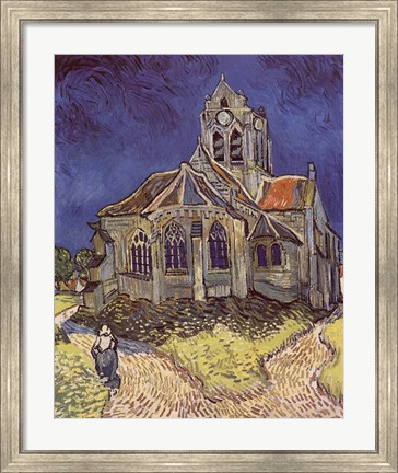 Framed Church at Auvers, c.1890 Print