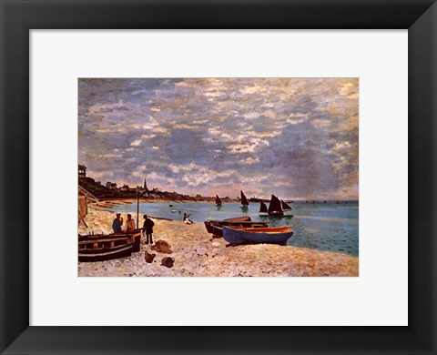 Framed Beach at Sainte-Adresse Print