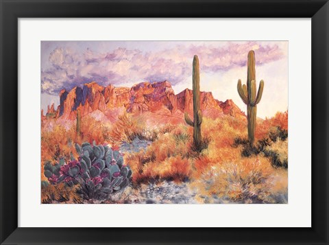 Framed Superstition Sunset in March Print