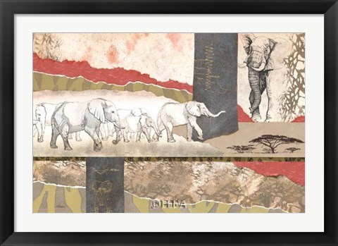 Framed Serengeti Elephants Print