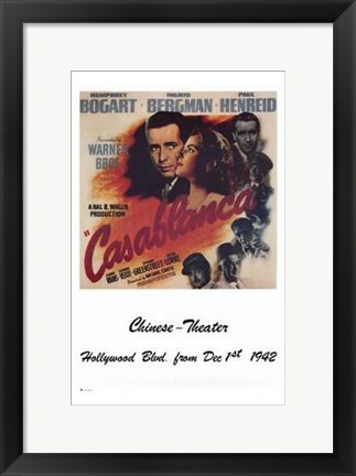 Framed Casablanca Chinese Theater Print