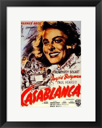 Framed Casablanca Ingrid Bergman Print