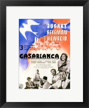 Framed Casablanca Blue Bird Print