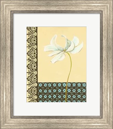 Framed Glazed Tile Botanical I Print