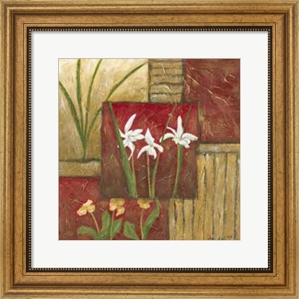 Framed Red Lacquer Collage IV Print