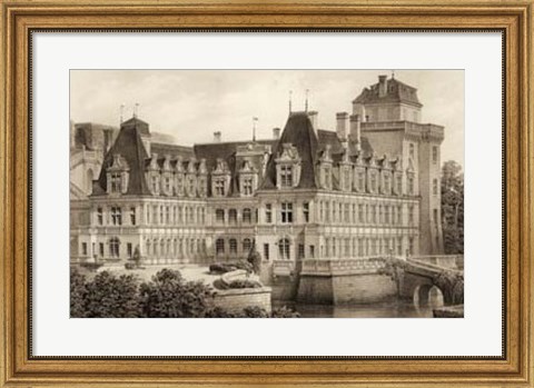 Framed Sepia Chateaux IV Print