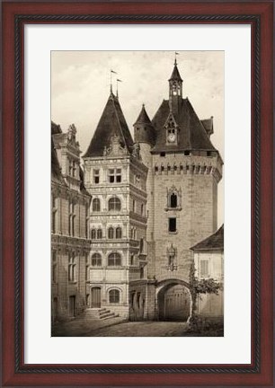 Framed Sepia Chateaux VI Print