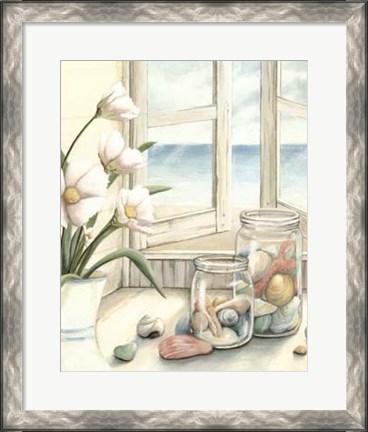 Framed Beach House View I Print