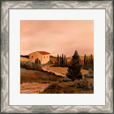 Framed Sunny Tuscan Fields Print