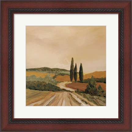 Framed Shady Tuscan Fields Print