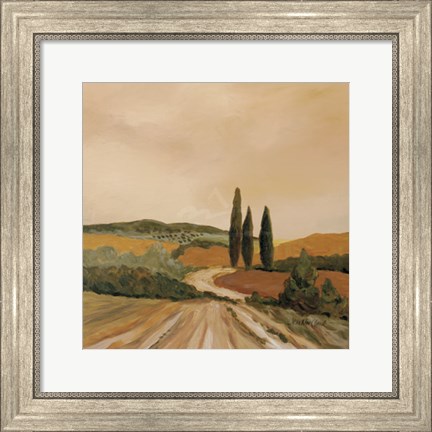 Framed Shady Tuscan Fields Print