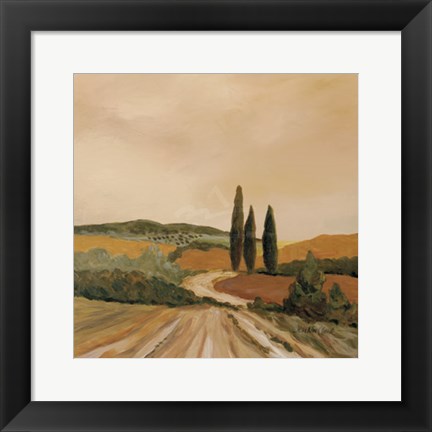 Framed Shady Tuscan Fields Print