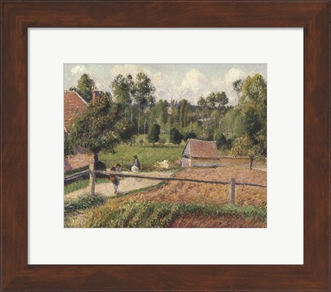 Framed View from the Artist&#39;s Window, Eragny Print