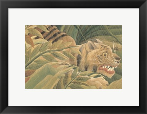 Framed Detail from Tiger in a Tropical Storm (Surprised!), 1891 Print