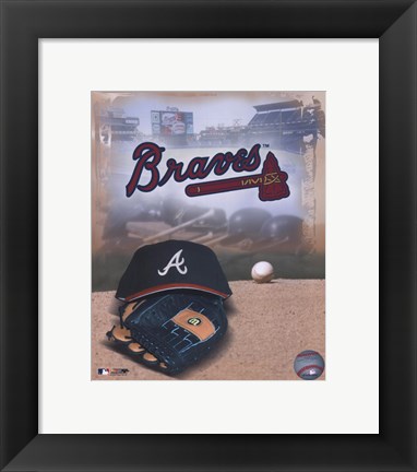 Framed Atlanta Braves - &#39;05 Logo / Cap and Glove Print