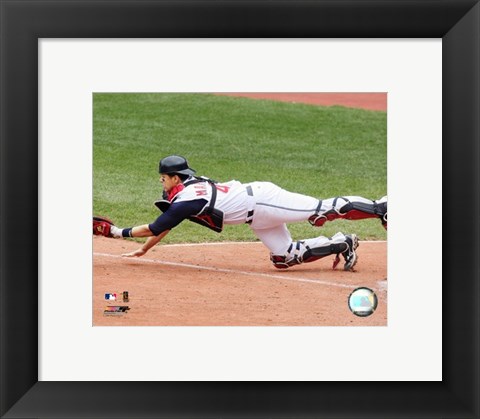 Framed Victor Martinez - 2006 Catching  Action Print