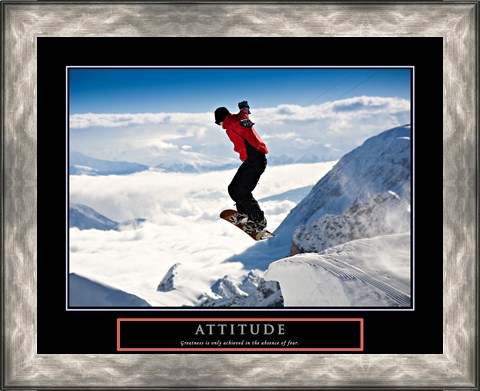 Framed Attitude - Snow Boarder Print