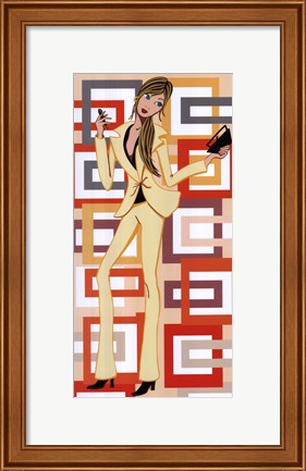 Framed Girl With Yellow Pant Suit (panel) Print