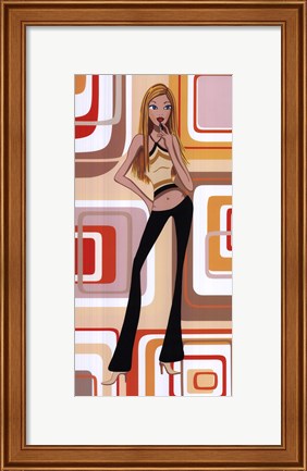 Framed Girl With Yellow Halter Top Print